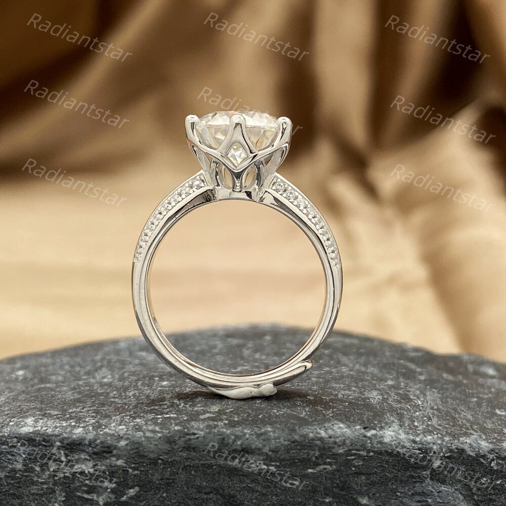 NEW Certified 3ct. t.w. Moissanite Pave Band Ring - Picture 6 of 8